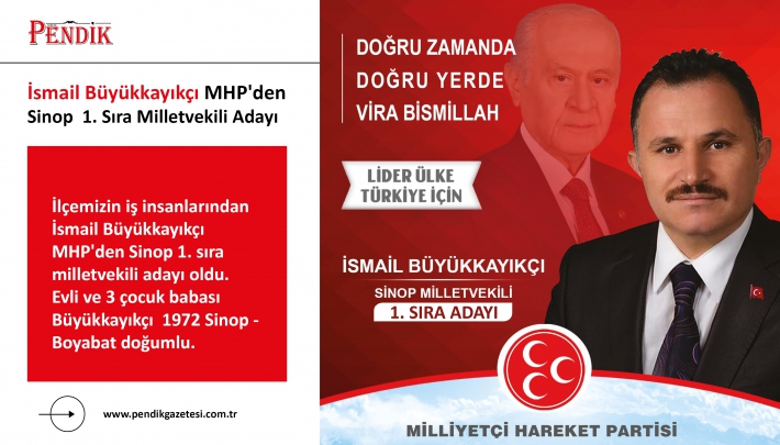 İsmail Büyükkayıkçı MHP’den Sinop 1. Sıra Milletvekili Adayı