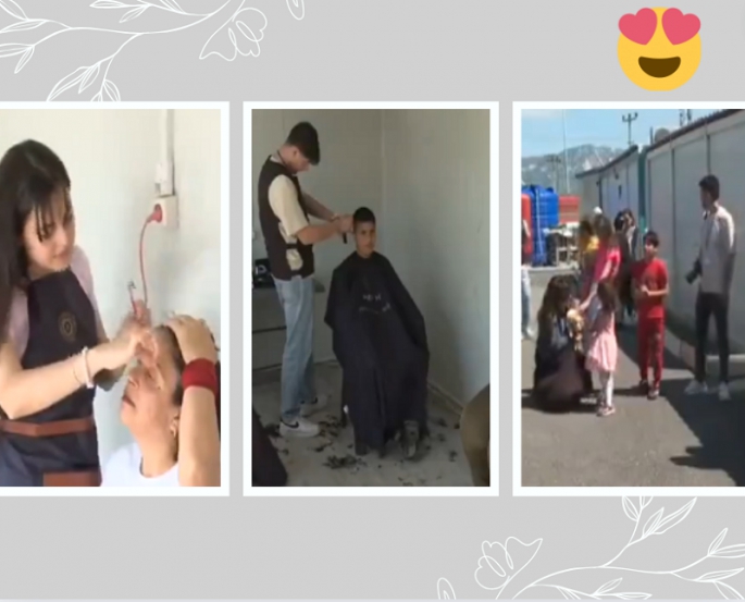 Pendikli Öğrencilerden Depremzedelere Kuaförlük Hizmeti