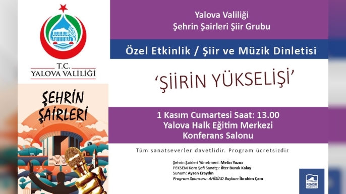 Şehrin Şairleri Şiir Grubu Yalova’da Sahne Alacak