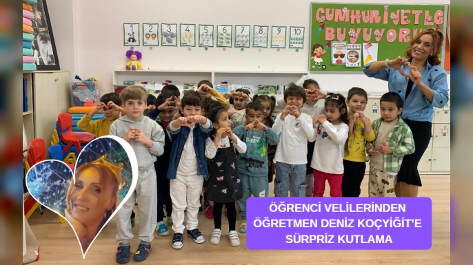 Öğrenci Velilerinden, Öğretmen Deniz Koçyiğit’e Sürpriz Kutlama