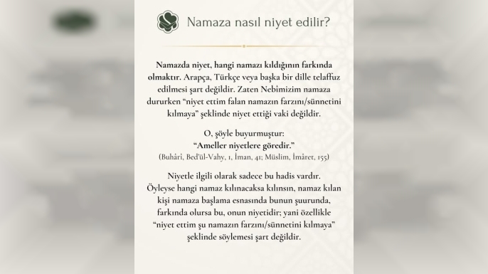 Namaza Nasıl Niyet Edilir?