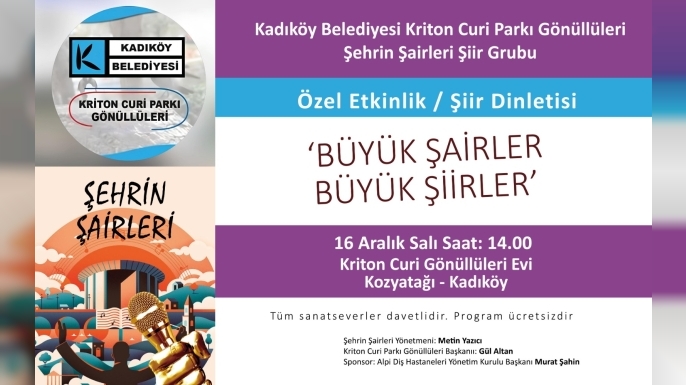 Şehrin Şairleri Kadıköy’de Sahne Alacak