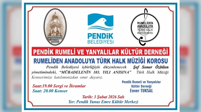 Pendik’te ‘Mübadele’nin 103. Yılı’ Anısına Türk Halk Müziği Konseri