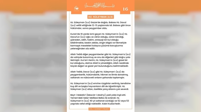 Hz. Süleyman (As.): Kudret, Hikmet ve İlahi Emanet