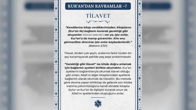 Kur'an'dan Kavramlar - 7 - Tilavet