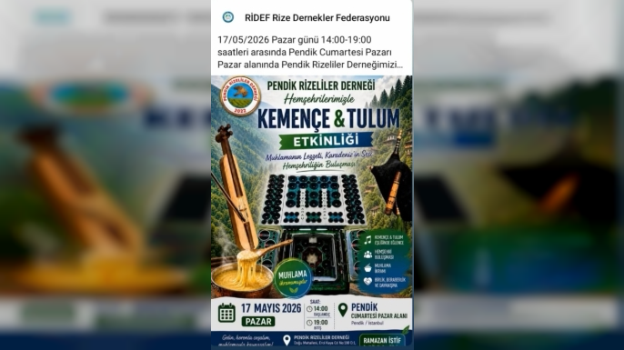 Pendik’te Kemençe ve Tulum Şöleni Düzenleniyor
