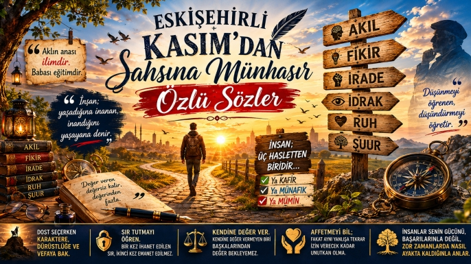 Eskişehirli Kasım’dan Şahsına Münhasır Özlü Sözler