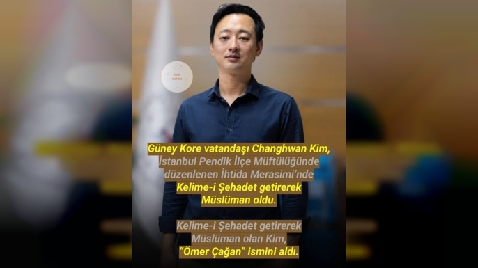 Güney Koreli Changhwan Kim, Pendik’te Müslüman Oldu: İsmini “Ömer Çağan” Olarak Değiştirdi