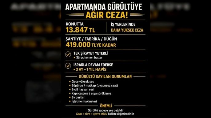 Apartmanda Gürültüye Ağır Yaptırımlar: Para Cezası ve Hapis Gündemde