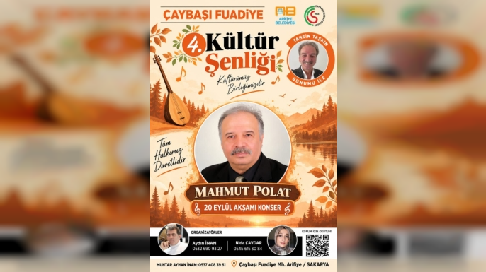 Sanatçı Mahmut Polat Çaybaşı Fuadiye’deki 4. Kültür Şenliğinde Sahne Alacak