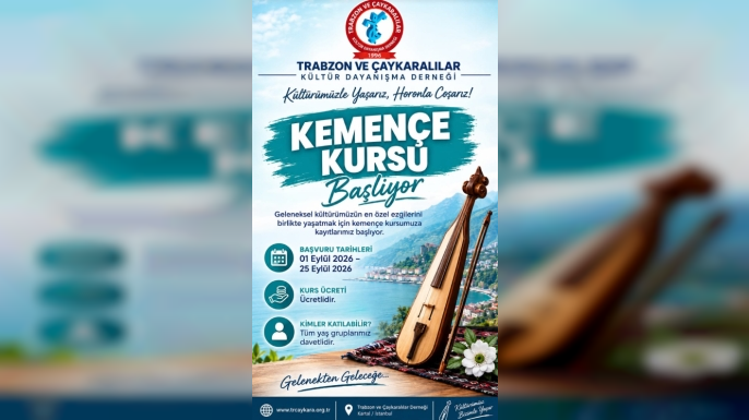 Trabzon ve Çaykaralılar Kültür Dayanışma Derneği'nden Kemençe Kursu