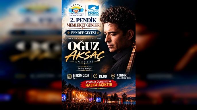 Pendik’te Kültür ve Türkü Dolu Gece: Oğuz Aksaç PENDEF Gecesi’nde Sahne Alacak