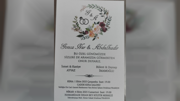 Gonca Nur ile Abdulkadir Çiftine Mutluluklar Dileriz