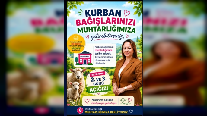 Kurban Bağışları İçin Yenişehir Muhtarlığı Bayramın 2. ve 3. Günü Açık Olacak