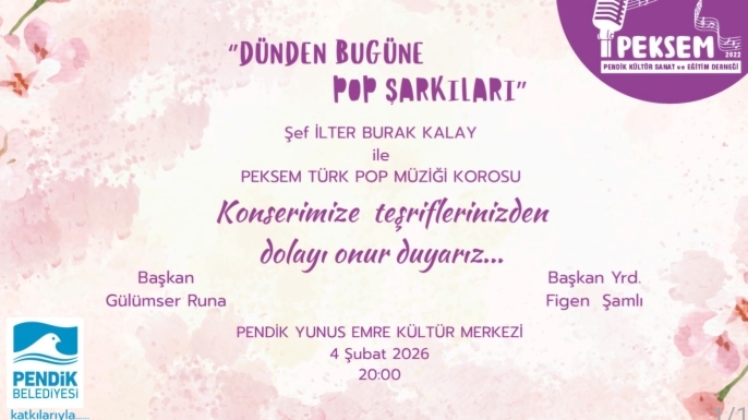 PEKSEM Türk Pop Müziği Korosu’ndan ‘Dünden Bugüne Pop Şarkıları’ Konseri