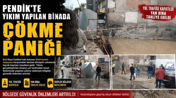 Pendik'te Yıkım Yapılan Binada Çökme Paniği