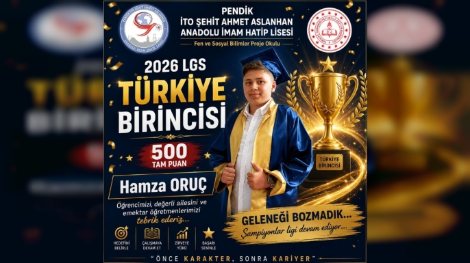 Pendik'ten LGS Türkiye Birincisi Daha: Hamza Oruç