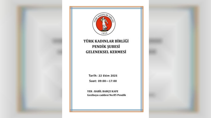TKB Pendik Şubesinin Geleneksel Kermesi 22 Ekim’de
