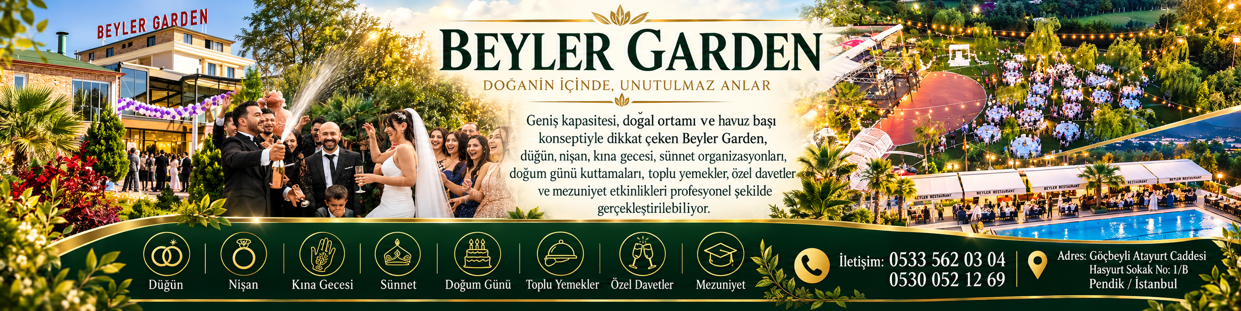 Beyler Garden: Pendik’te Doğayla İç İçe Kır Düğünü ve Davet Mekanı
